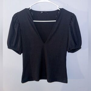 Zara ribbed short sleeve shirt